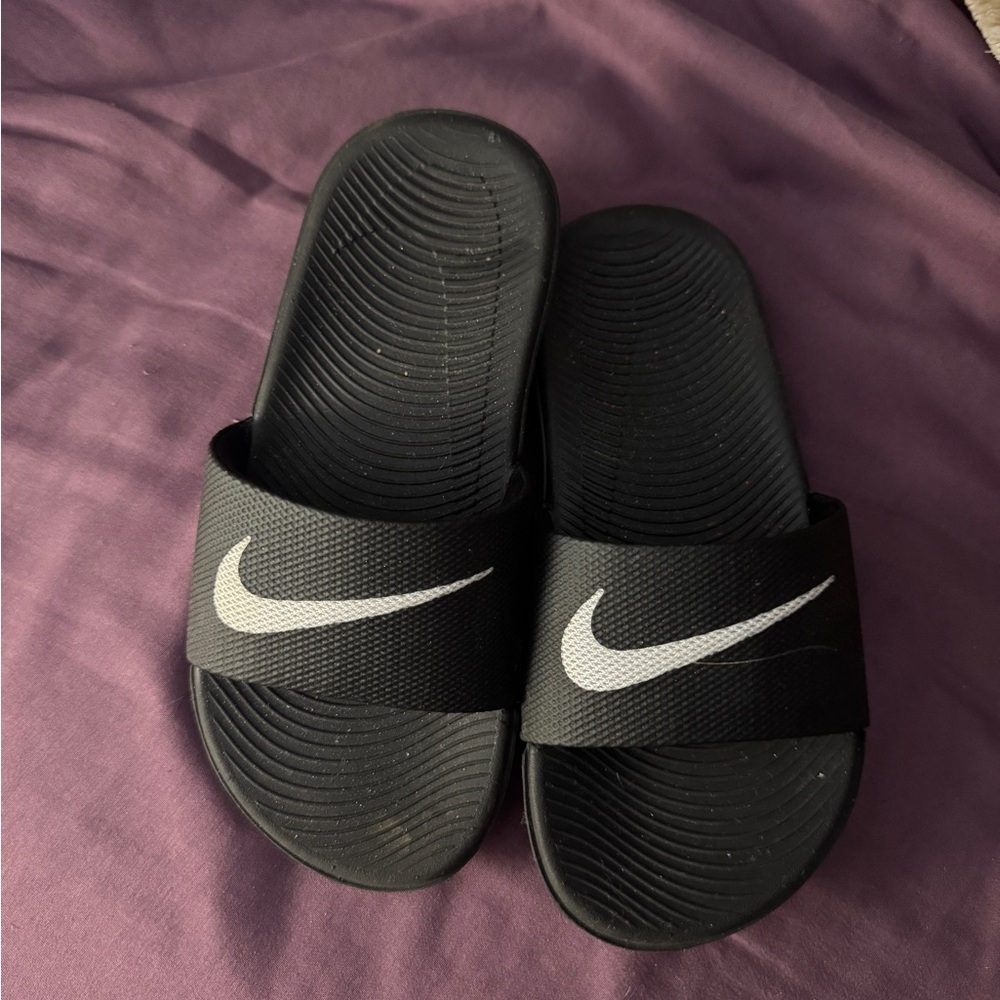 Kids Black Slide Sandals